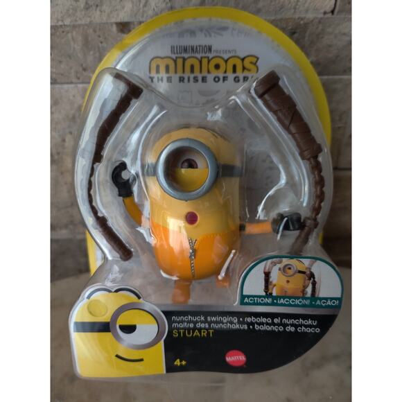 Minions The Rise Of GRU Movie Nunchuck Swinging Stuart Figure Toy New - Picture 3 of 5